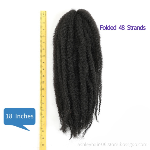 18"  marley hair twist afro braiding extensions locs crotchet braids jamaican colored afro kinky braid cuban twist marley hair